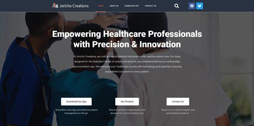 Website for Jericho Creations, a medical app company in Kansas City