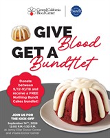 Central California Blood Center Partners with Nothing Bundt Cakes for “Give Blood, Get a Bundtlet” Campaign