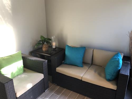 Relax before or after your service in our waiting area. Relax before or after your service in our waiting area.