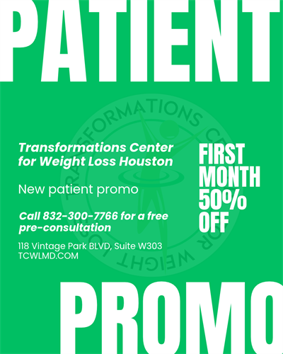 New patients: 50% off your first month. Call 832-300-7766 for a free pre-consultation