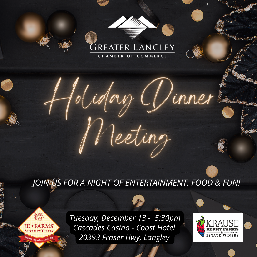 Image for Langley Chamber Wraps Up 2022 Events Calendar with Holiday Dinner featuring HD Stafford Award and Inaugural Gingerbread House Competition