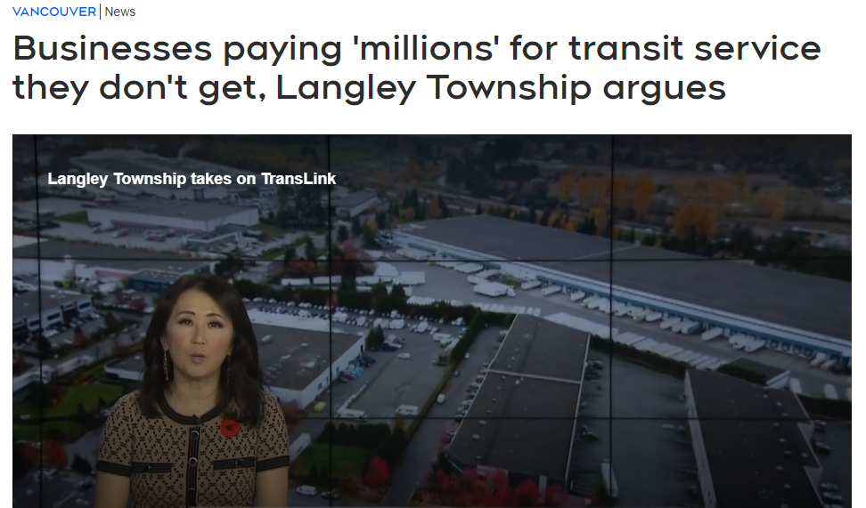 Image for CTV News Story: Langley Businesses Paying Millions for Transit Service They Don't Get