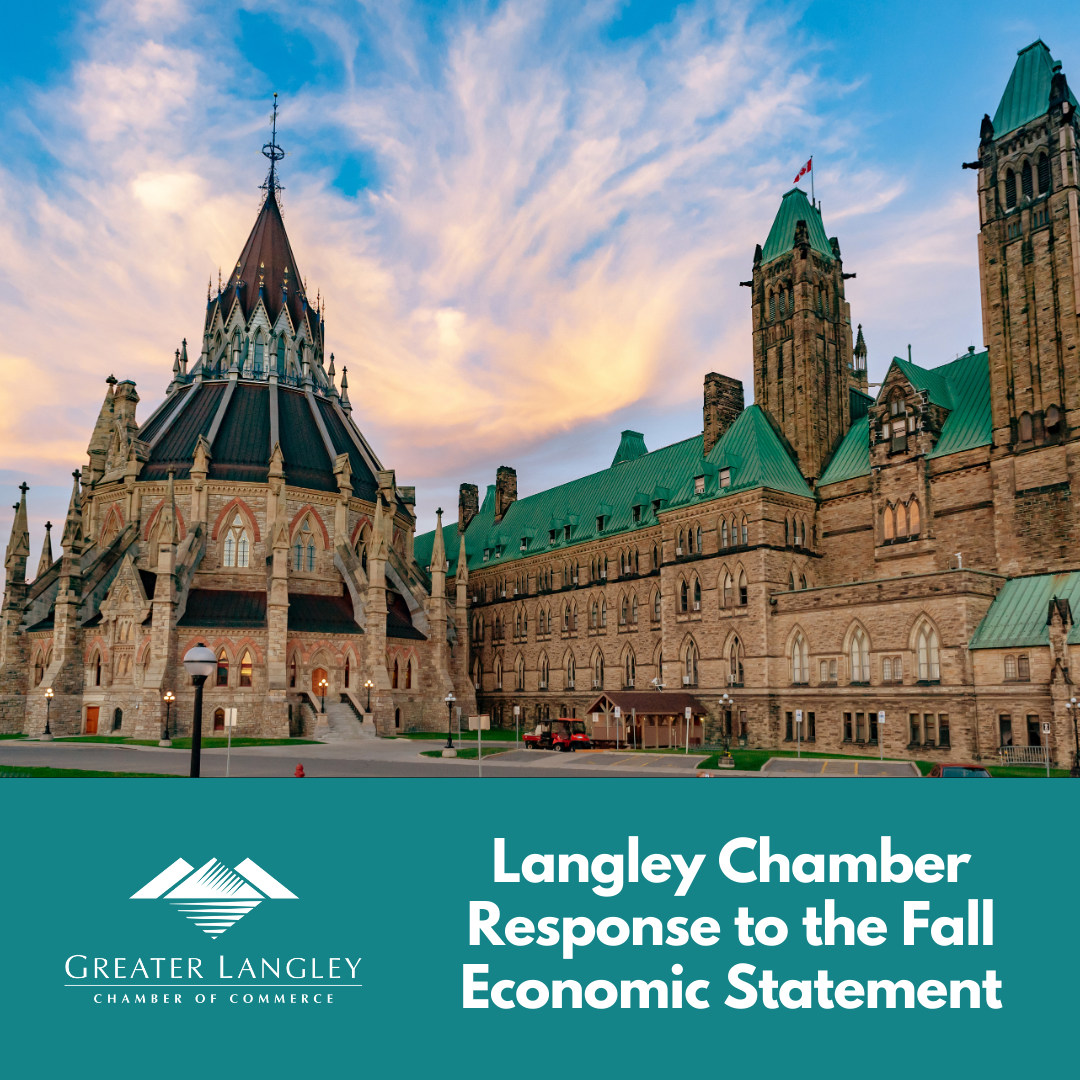 Image for Greater Langley Chamber of Commerce Response to the Fall Economic Statement