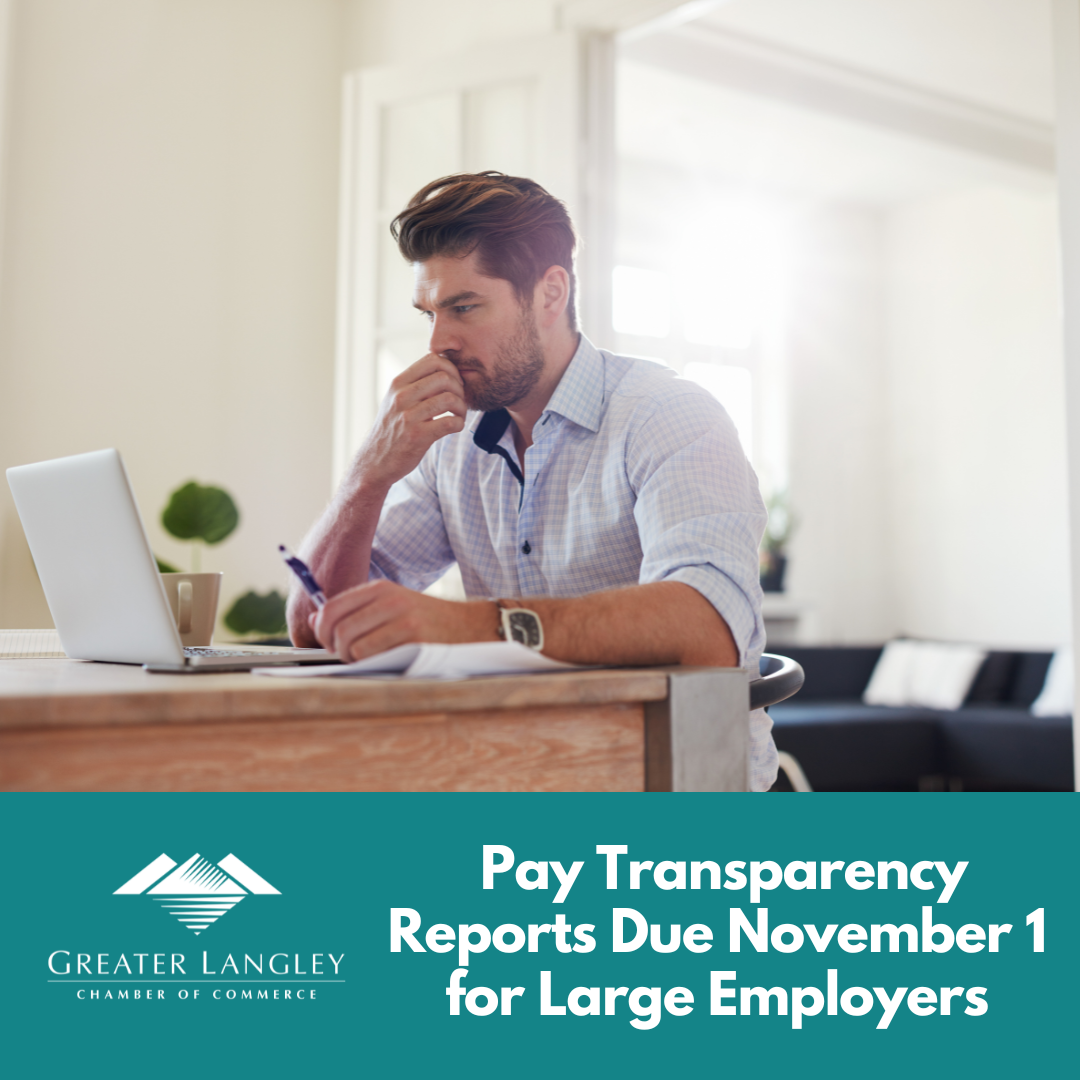 Image for Pay Transparency Reports Due November 1 for Large Employers; Langley Chamber Calls for End of Reporting Requirement Expansion