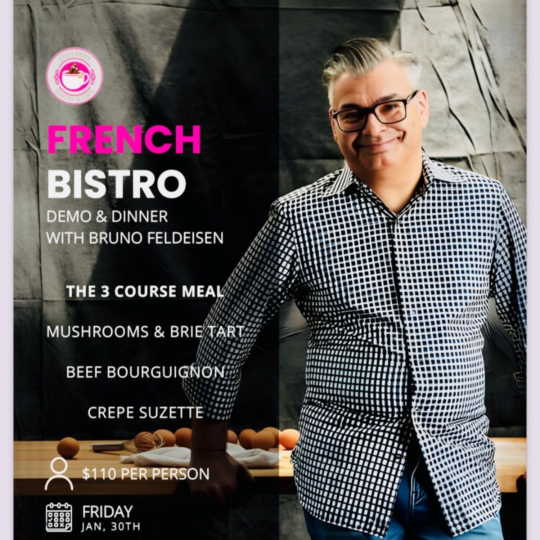 Image for ​Cozy Bean Bakery to Host French Bistro Demo & Dinner with Chef Bruno Feldeisen