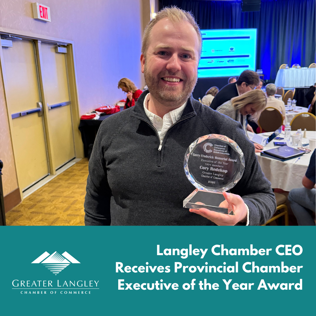 Image for Langley Chamber CEO Receives Provincial Chamber Executive of the Year Award