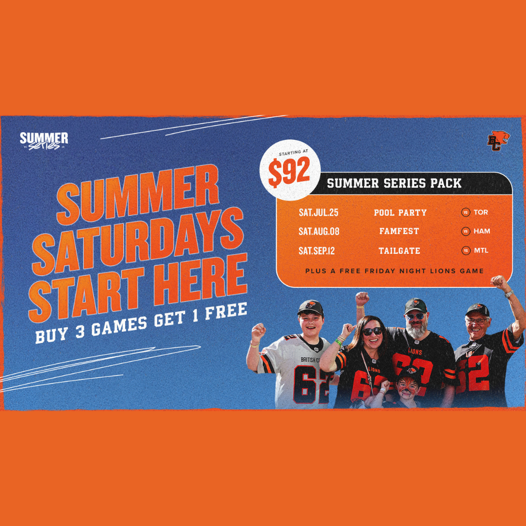 Image for ​BC Lions Launch Summer Series and Friday Night Lions Packs