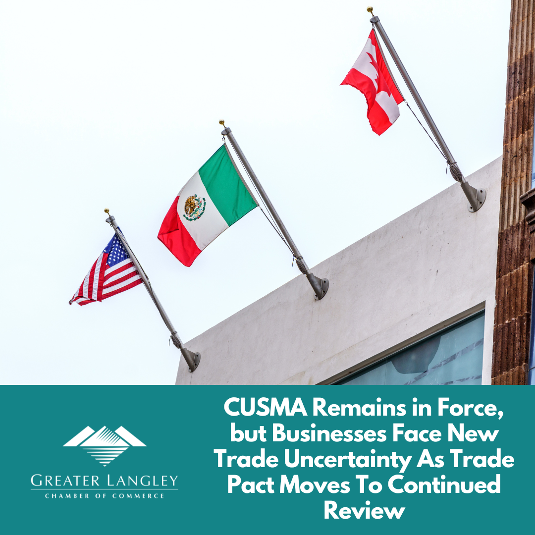 Image for ​CUSMA Remains in Force, but Businesses Face New Trade Uncertainty As Trade Pact Moves To Continued Review