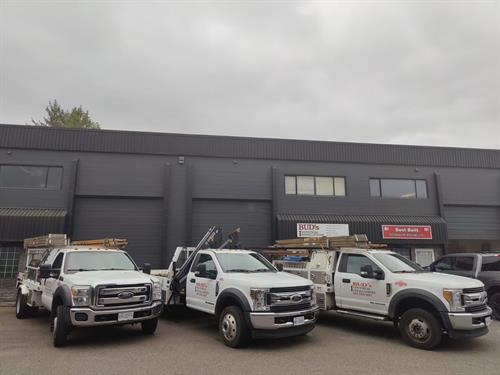 Fleet photo in front of our shop