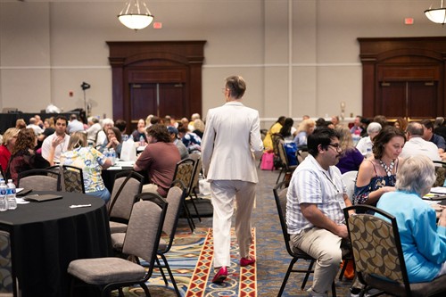Jennifer leading a conference workshop for the Voter Registrars Association of Virginia, 2025.