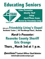 Roanoke County TRIAD March Presentation at Friendship Living