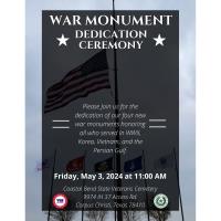 War Monument Dedication Ceremony