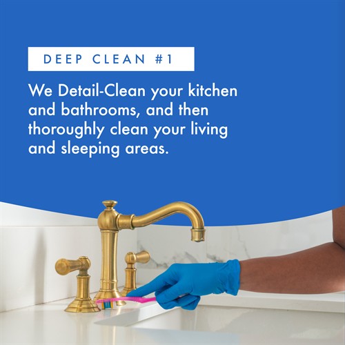 Your first service begins with a detailed cleaning of kitchens and bathrooms, followed by a thorough cleaning of your living and sleeping areas to establish a strong foundation.
