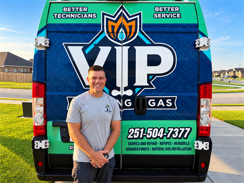 VIP Owner, Vance, has 20 years experience plumbing in Baldwin County and loves our community!