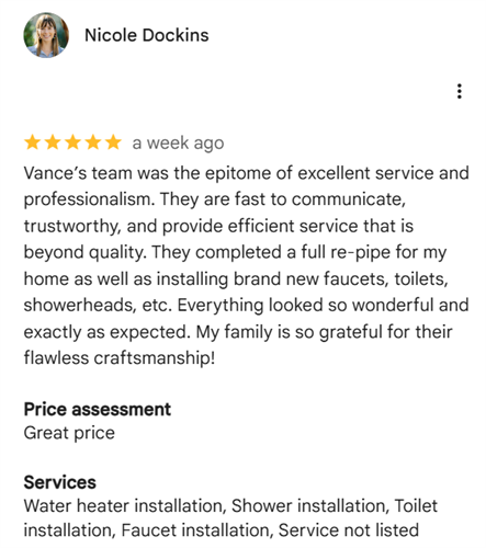 5 Star Reviews from Every Customer Served