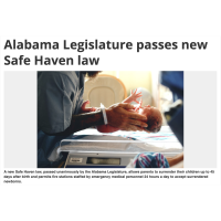 Alabama Legislature Passes New Safe Haven Law
