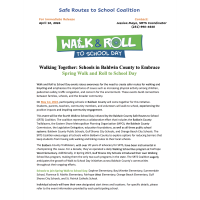 Walking Together: School in Baldwin County to Embrace Spring Walk and Roll to School Day: May 1st