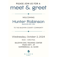 Baldwin EMC Schedules a Meet & Greet Event for new Chief Executive Office, Hunder Robinson - October 2nd