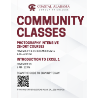 Community Classes in Photography & Excel Available