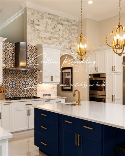 High-end kitchen remodel in St. Petersburg featuring quartz and custom details