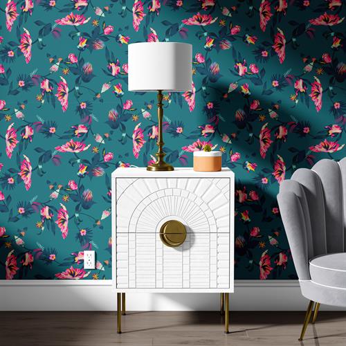 Teal Exotica Wallpaper Teal Exotica Wallpaper