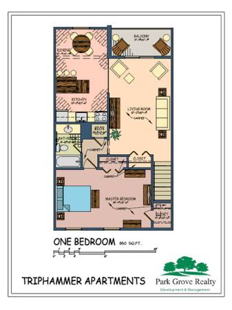 Floor Plan for One Bedroom apartment