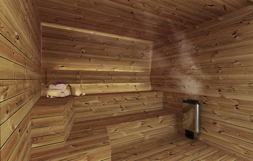 Sauna Rendering, Interior
