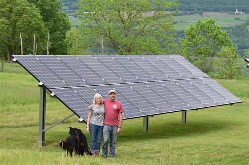 Ground mount solar array for a Watkins Glen family.