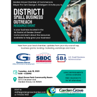 District 1: Small Business Outreach Resource Event
