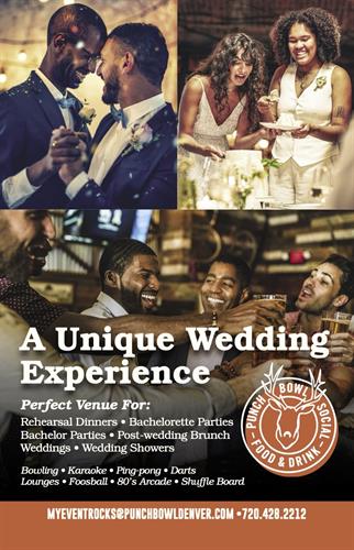 Host Your Wedding event at Punch Bowl Social