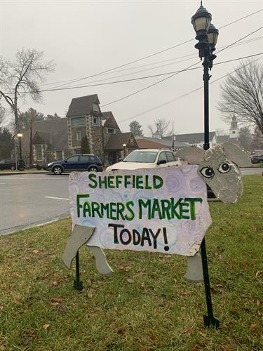 Sheffield Farmers Market sheep sign