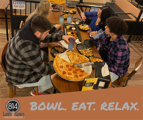 Eat at the lanes or in the dining area.