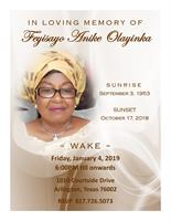 Funeral Wake Announcement
