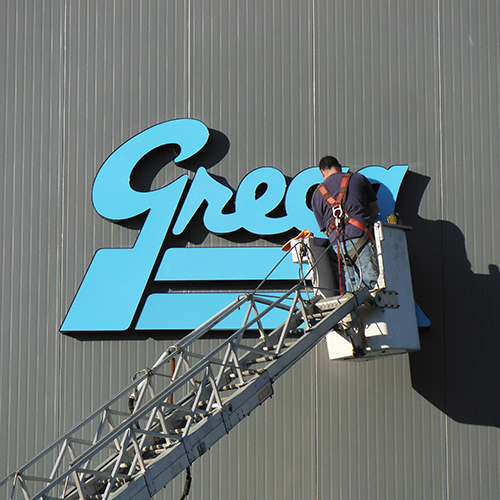 Installation, channel letters, signage, Grant Signs