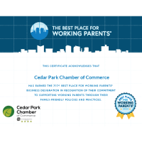 Cedar Park Chamber Named Best Place for Working Parents