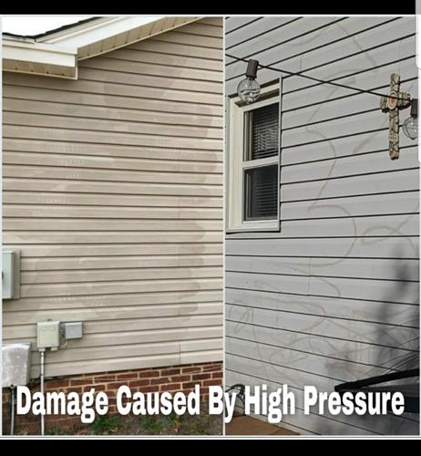 We use a softwash technique that will not damage your siding. We use a softwash technique that will not damage your siding.
