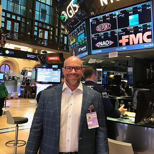 Chris Hall on the floor at the NYSE