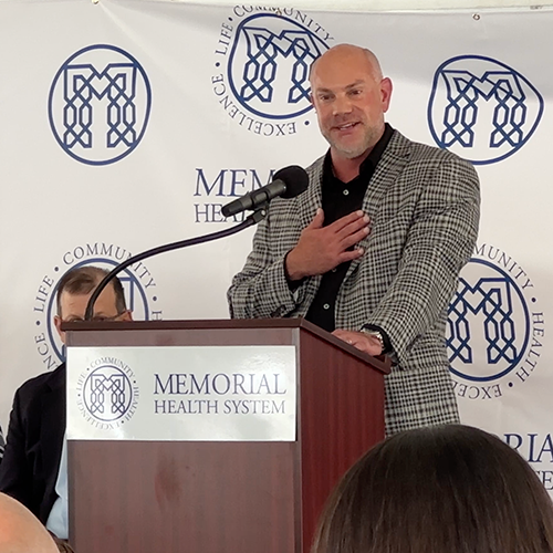Chris Hall speaks at the MMH press event announcing the new Women and Children's Hospital