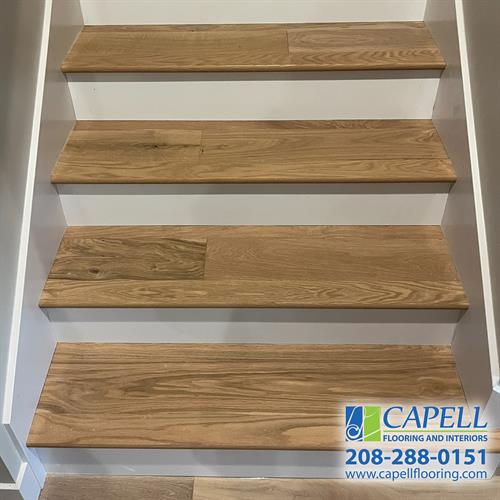 Beautiful Hardwood steps by Capell Flooring and Interiors