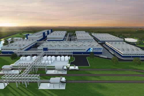 Artist's rendering of the Ascend Elements EV battery materials facility in Hopkinsville.