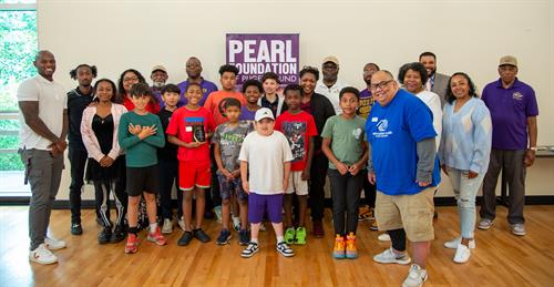 The Pearl Foundation's flagship program, Passport 2 Manhood, graduation group photo, *not all graduates included*