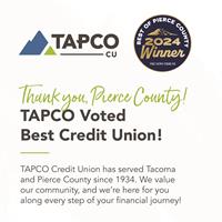 TAPCO Credit Union Wins Best Credit Union in Pierce County