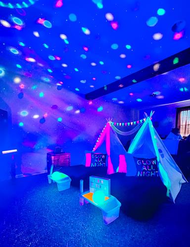 Our Let's Glow Crazy sleepover is sooooo cool with all the lights!