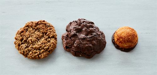 Oatmeal Raisin, Flourless Chocolate and Coconut Macaroon