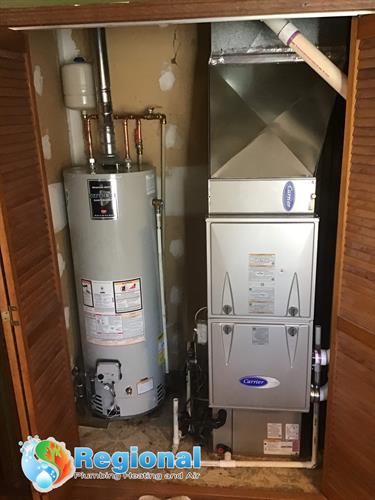 Carrier Furnace and Bradford White Water Heater Installation