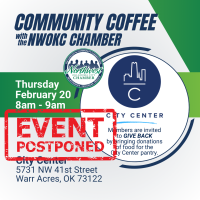 CANCELLED DUE TO WEATHER - Community Coffee - NWOKC Gives Back