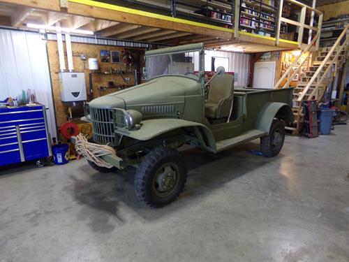 The 1941 Dodge WC3 is all but ready to leave the shop after 9 months of restorations