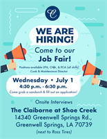 Job Fair at the Claiborne at Shoe Creek!
