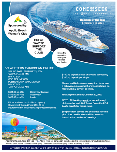 Fundraiser Cruise - February 3 – 8, 2024