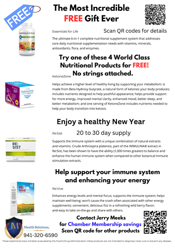 Free samples of world-class daily nutritional supplements.